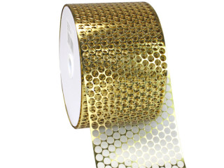 hole ribbon "Chicago" 80mm wide, 45m long gold