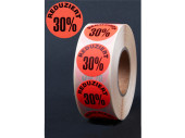discount sticker round red/black 30%