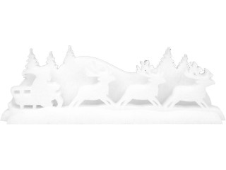 paysage avec traîneau à rennes ouate blanc 3D