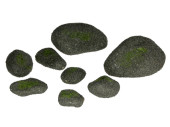pièrres de mousse floquées grises 8-pcs.
