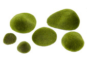 pièrres de mousse floquées vertes 6-pcs.
