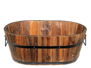 wooden tub oval 44 x 25 x h 18cm