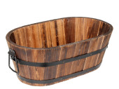 Kübel / Bottich aus Holz oval 44 x 25 x H 18cm