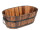 Kübel / Bottich aus Holz oval 44 x 25 x H 18cm