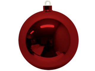 boule de Noël plastique rouge Ø 6cm brillant 12 pcs.