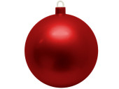 Weihnachtskugel Kunststoff rot Ø 6cm chrome 12...
