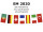 chaîne de drapeaux "24 nations championnat dEurope 2020" papier