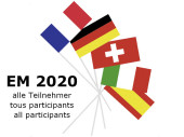 Fähnchen-Set "24 Nationen EM 2020" Papier