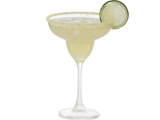 margarita glass with a slice of lime