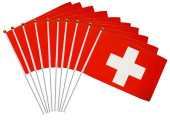 Fahne/Flagge Schweiz PVC-Stab 10 Stück