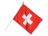 Fahne/Flagge Schweiz mit Holzstab 30 x 45cm