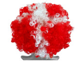 fan wig "Switzerland" red/white curled
