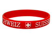 bracelet silicone "Switzerland" rouge-blanc
