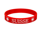 Fan-Armband Silikon "Switzerland" rot-weiss