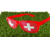 fan glasses "Swiss" red-white
