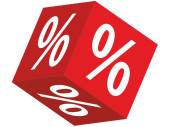 sale cubes "%" 22 x 22 x 22cm