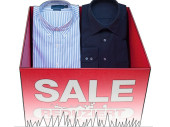 panier de vente "SALE % Reduziert" rouge-blanc