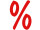 sticker / plott letters "%-sign" red varous sizes
