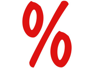 autocollant / lettre tracée "signe %" rouge 50cm
