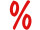 autocollant / lettre tracée "signe %" rouge 50cm