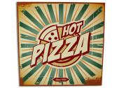 tableau "Pizza/Burgers/Beer" 28 x 28cm assorti