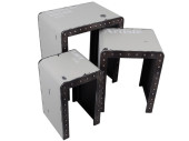 Tisch-Set 3-tlg. Metallstyle grau