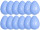 oeufs moyen 17cm 12-pcs. bleu