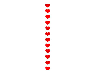 heart chain cardboard red 12 hearts, 11 x 10cm
