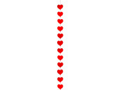 chaîne des coeurs carton rouge 12 coeurs, 11 x 10cm