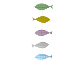 chaîne des poissons "hologramme" 5-pcs. 110cm