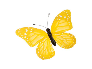 papillon "PVC imprimé" jaune 20 x 15cm