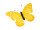 papillon "PVC imprimé" jaune 30 x 22cm