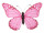 papillon "PVC imprimé" rose 50 x 35cm