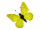 papillons 6 pcs. avec aimant/attache jaune 5 x 4cm