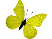 butterflies 6 pcs. with magnet/clip yellow 8 x 5,5cm