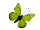 butterflies 6 pcs. with magnet/clip green 5 x 4cm