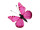 Schmetterlinge 6er Set mit Magnet/Klipp pink 5 x 4cm