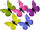 papillons 6 pcs. avec aimant/attache mélangé 5 x 4cm