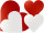 heart styrofoam red and white var. sizes