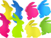 lapin polystyrène assis/debout diff. grandeurs et...