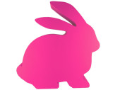 Hase Styro sitzend 48 x H 50 x 10cm pink