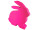 bunny styrofoam sitting 48 x H 50 x 10cm pink