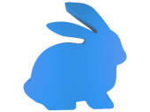 Hase Styro sitzend 48 x H 50 x 10cm blau