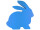 Hase Styro sitzend 48 x H 50 x 10cm blau