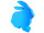 Hase Styro sitzend 48 x H 50 x 10cm blau