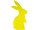 Hase Styro stehend 38 x H 80 x 10cm gelb