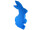 Hase Styro stehend 38 x H 80 x 10cm blau