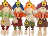 scarecrow on stick "Sunflower" 50 x 23cm, 4 pcs.