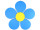 fleuraison "polystyrène" Ø 60cm bleu/jaune