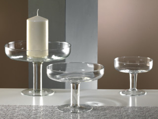 glass vase "bowl on stem" h 16,5 x Ø 23cm